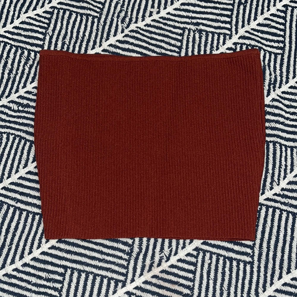 Maroon Tube Top/Strapless Crop Top